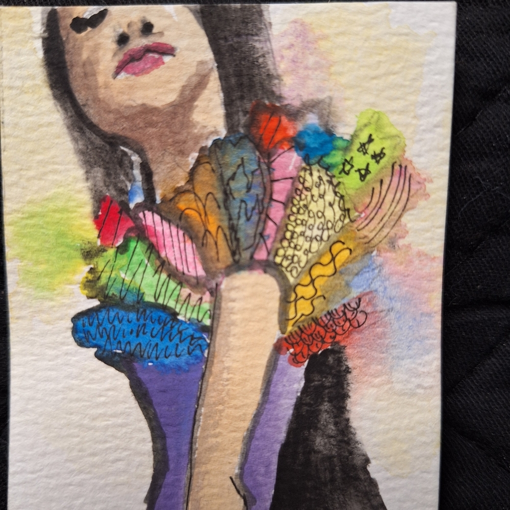 ACEO Art Card 2.5"x3.5" Not a Print Watercolor and Ink